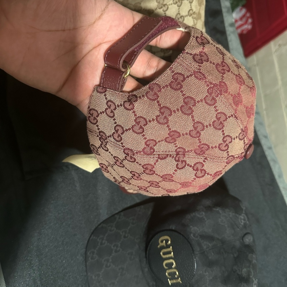 Gucci Burgundy Monogram Hat